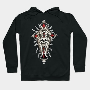 Gothic Skull Cross tattoo design Hoodie